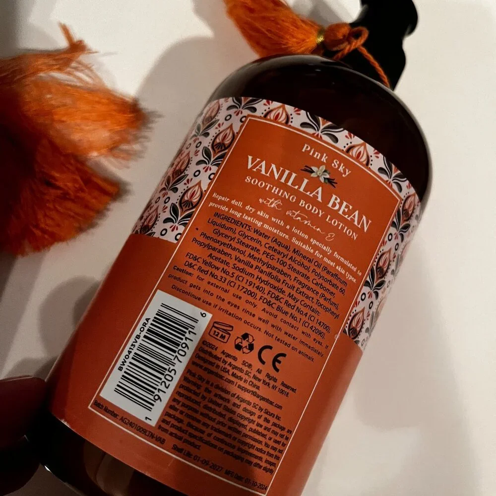 Vanilla Bean‎ Soothing Body Lotion by Pink Sky (SET OF TWO) (16.9 oz) (new/h/x)